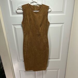 Calvin Klein Brown Suede Mini Dress